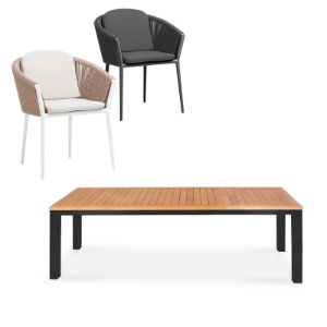 Venus & Moon 8 Seat Dining Set with Extendable 230cm Table