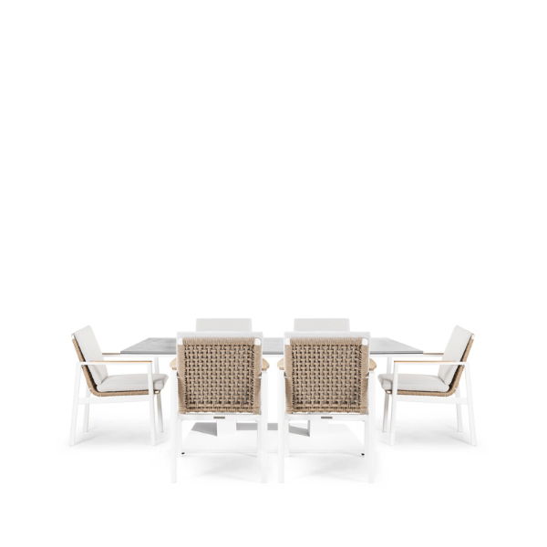 Rising & Lunar 6 Seat Rectangular Dining Set with 150 x 90cm table