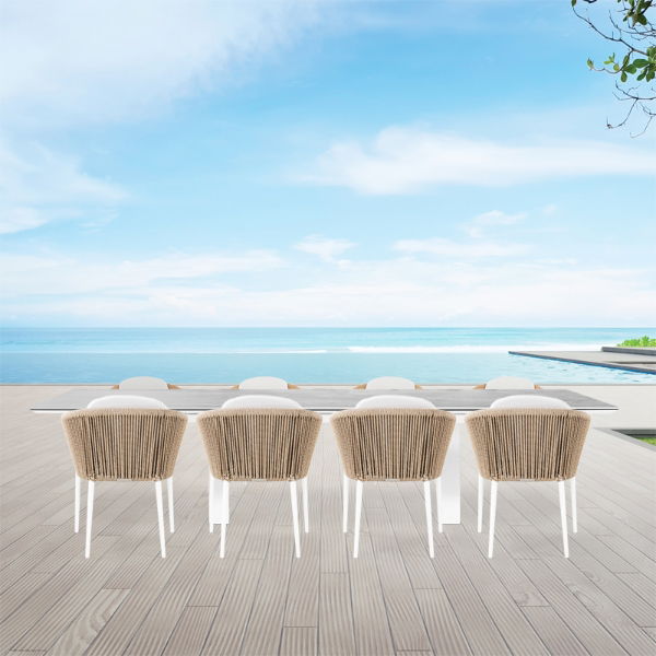 Linear & Moon 8 Seat Dining Set with Extendable 300cm Table