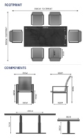 Rising & Arabian 6 Seat Rectangular Dining Set with 150 x 90cm table