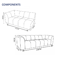 Chelsea 3-Seater Chaise Lounge Sofa