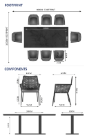 Phoenix & Matrix 8 Seat Rectangular Dining Set with 200 x 90cm Table