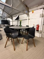 Sphere & Narda 5 Seat Dining Set 160cm Charcoal Table with Charcoal Chairs CLR