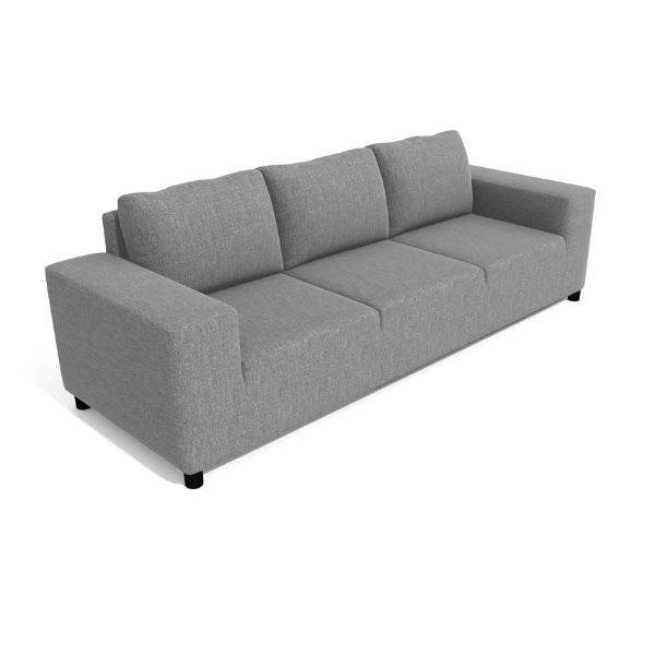 Block Three Seater Grey