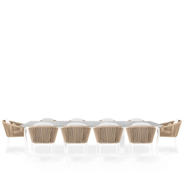 Linear & Moon 10 Seat Dining Set with Extendable 300cm Table