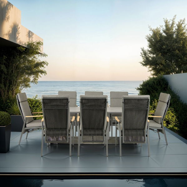 Phoenix & Gravity 6 Seat Rectangular Dining Set with 200 x 90cm Table