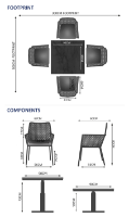 Rising & Matrix 4 Seat Square Dining Set with 90 x 90cm Table