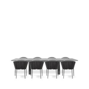 Linear & Moon 8 Seat Dining Set with Extendable 300cm Table