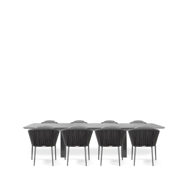 Linear & Moon 8 Seat Dining Set with Extendable 300cm Table