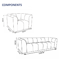 Chelsea 5-Seater Sofa Set - 2x Chairs, 1x 3-Seater Sofa