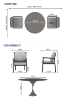 Sphere & Lunar 2 Seat Round Dining Set with 90cmØ Table