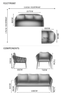 Moon 4 Seater Sofa Set - 1 Sofa, 1 Armchair