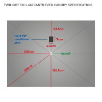 Twilight 3x4m Deluxe Cantilever CANVAS ONLY - Stone