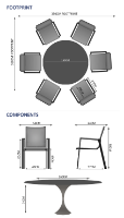 Sphere & Aspen 6 Seat Round Dining Set with 160cmØ Table