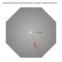 Horizon 3.5m LED Parasol - CANVAS ONLY - Stone