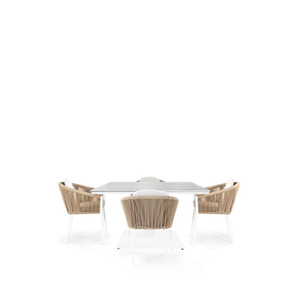 Rising & Moon 4 Seat Square Dining Set with 90 x 90cm Table