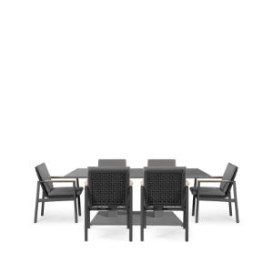 Rising & Lunar 6 Seat Rectangular Dining Set with 150 x 90cm table