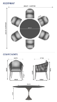 Sphere & Moon 6 Seat Round Dining Set with 160cmØ Table