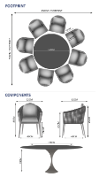 Sphere & Moon 8 Seat Round Dining Set with 160cmØ Table