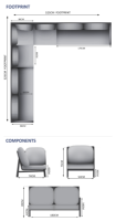 Lunar 7 Seater Sofa Set - 1 Left, 1 Right, 1 Corner, 2 Middles